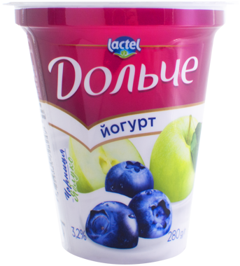 Йогурт "Дольче" 3.2% чорниця/яблуко ст.280г