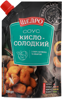 Соус "Кисло-солодкий" д/п 200г /Щедро/
