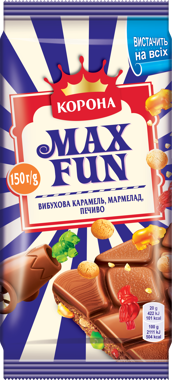 Шоколад "Корона Макс Фан" мол карамель/мармел 150г /Крафт/