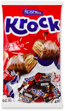 Цукерки вафельні "Krock" з арахісовою пастою ваг /Рошен/