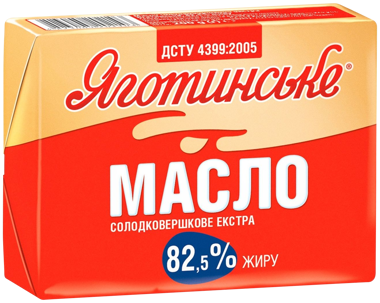 Масло "Екстра" сол.-вершк 82.5% 180г /Яготинське/