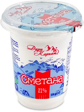 Сметана "Дари Карпат" 21% ст. 330г