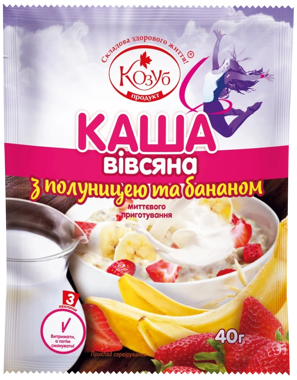 Каша вівсяна з полуницею та бананом 40г /Козуб/