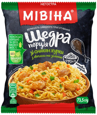 Верміш "Мівіна" Щедра порція смак курки 73.5г 
