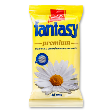 Серветки вологі "Fantasy Premium" антисептичні 15шт