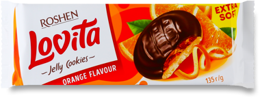 Печиво "Ловіта" Jelly Cookies з жел нач Апельсин 135г /Рошен/