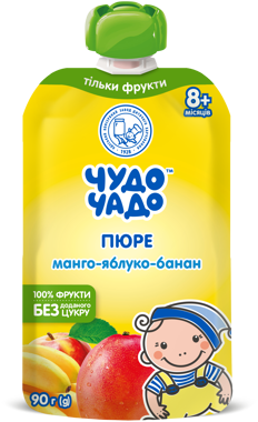Пюре Чудо-чадо манго/яблуко/банан 90г д/п