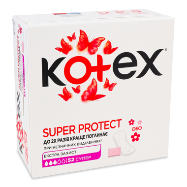 Прокладки Котекс щоденні Super Deo *52шт