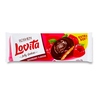 Печиво "Ловіта" Jelly Cookies желейно-малиновою нач 135г /Рошен/