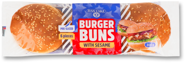 Булочка для гамбургера з кунжутом "Burger Buns" 6*50г /Dan Cake/