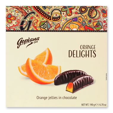 Мармелад "Delights" апельсин в шоколаді 190г /Colian/