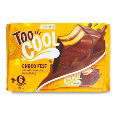 Бісквіт "Too Cool" Choco Fest глазур  270г /Рошен/