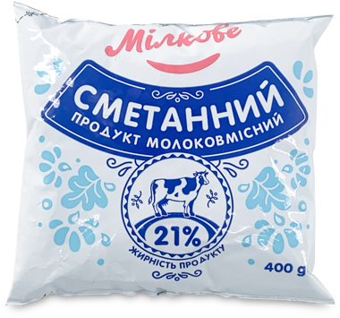 Продукт сметанний 21% 400г /Мілкове/