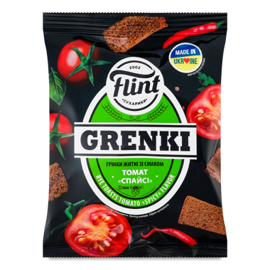Грінки "Флінт" житні томат "спайсі" 100г 