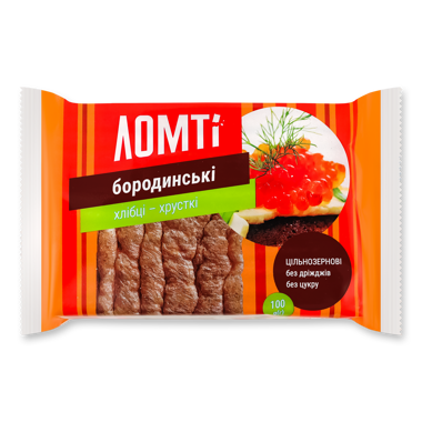 Хлібці хрусткі "Бородинські" 100г /Ломті/