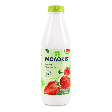 Йогурт "Молокія" 1.4% Полуниця 770г пляшка 