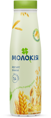 Йогурт "Молокія" 1.4% Злаки 250г пляшка 