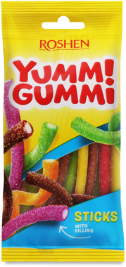 Цукерки желейн "Yummi Gummi" Sour Sticks 70г /Рошен/