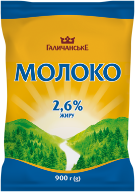 Молоко "Українське" 2.6% п/е 900г /Галичина/