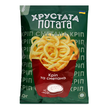 Снеки "Хрустата потата" смак кропу та сметани 50г