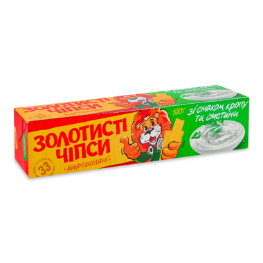 Чіпси "Золотисті" смак кропу та сметани 100г /Жайвір/