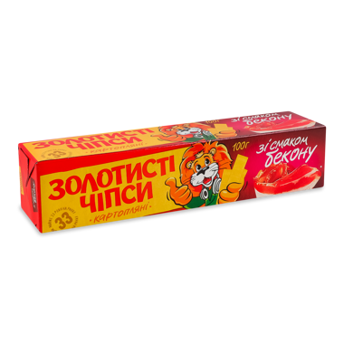 Чіпси "Золотисті" смак бекону 100г /Жайвір/