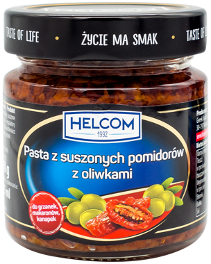 Паста "Helcom" сушені томати/оливки с/б 190г