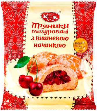 Пряники глазуровані з вишневою нач 300г /БКК/