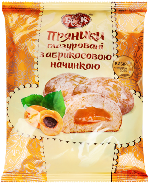 Пряники глазуровані з абрикосовою нач 300г /БКК/