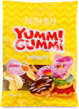 Цукерки желейні "Yummi Gummi" Donuts 70г /Рошен/