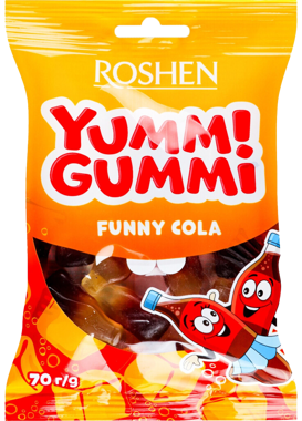 Цукерки желейні "Yummi Gummi" Funny Cola 70г /Рошен/