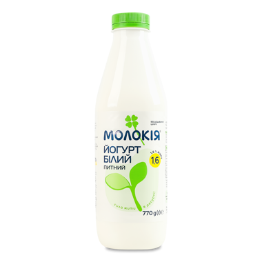 Йогурт "Молокія" 1.6% білий 770г пляшка 
