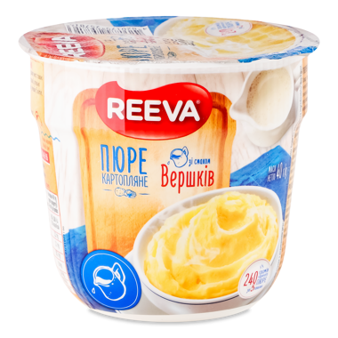 Пюре картопляне "Reeva" зі см.вершків 40г стакан