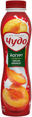 Йогурт питний ЧУДО абрикос-персик 520г пет 2.5%