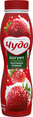 Йогурт питний ЧУДО полуниця-суниця 260г пет 2.5%