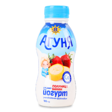Йогурт "Агуня" полуниця-банан 2.7% бут 185г