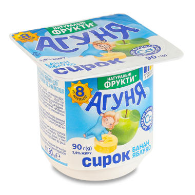 Сирок дит "Агуня" банан-яблуко 3.9% ван 90г