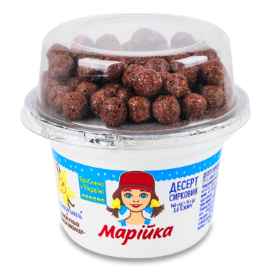 Десерт сирковий "Марійка" 5% 140г+15г шок.шар ст