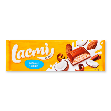 Шоколад "Lacmi" молочний мигдаль/кокос 280г /Рошен/