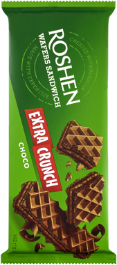 Вафлі "Roshen Wafers Sandwich Crunch" Cocoa 142г /Рошен/