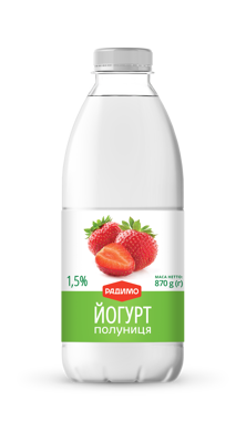 Йогурт "Полуниця" Лактоімун 1.5% пет 870г /РадиМо/