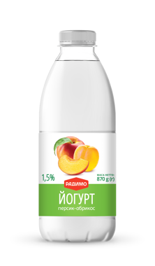 Йогурт "Персик-Абрикос" Лактоімун 1.5% пет 870г /РадиМо/
