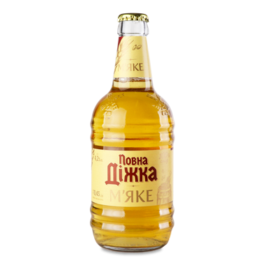 Пиво "Повна діжка" М'яке світле 0.45л скло