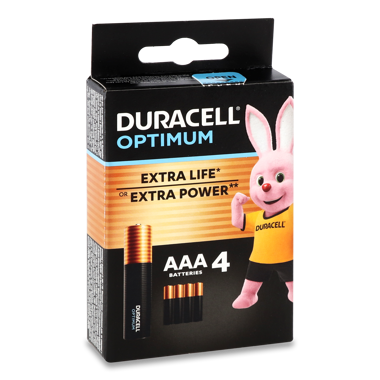 Батарейка DURACELL Optimum AAA Cee Gen№3 4шт Алкалін