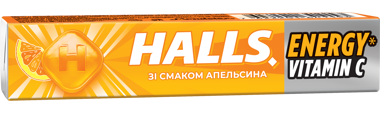 Льодяники "Halls" апельсин + віт С 25.2г 
