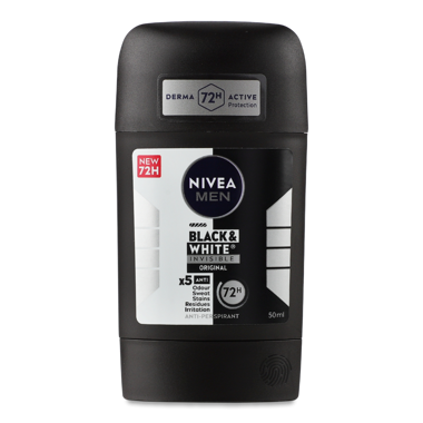 Дез-т NIVEA стік чол Original Black&White Invisible 50мл