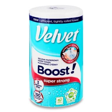 Рушник паперовий Velvet Boost 3шар 1*150