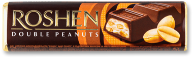 Батон "Double peanuts" арахіс 39г /Рошен/