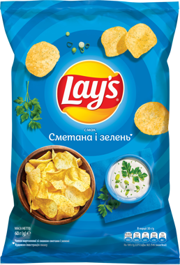 Чіпси "Лейз" сметана та зелень 60г