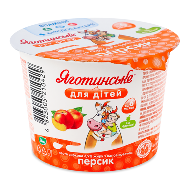Паста "Яготинське ДД" персик 3.9% 90г пл.стакан